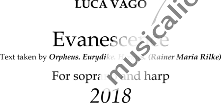 VAGO, LUCA: Evanescence - Solo>Sop+Px+Hf:0
