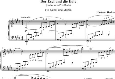 Hecker, Hartmut: Der Esel und die Eule - Klavier:0