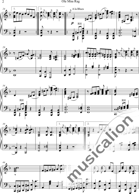 Handy, William Christopher: Ole Miss Rag - Klavier:2