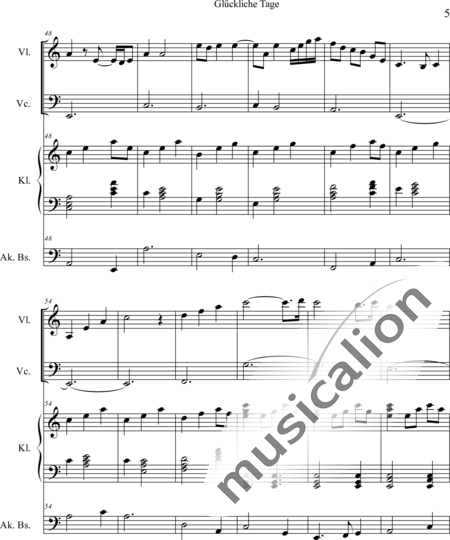 Weidner, Herb: Glückliche Stunde - Violine+Kl+[Vc+Kb]:5