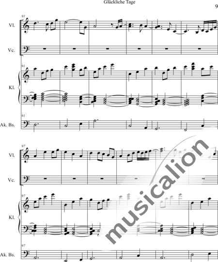 Weidner, Herb: Glückliche Stunde - Violine+Kl+[Vc+Kb]:9