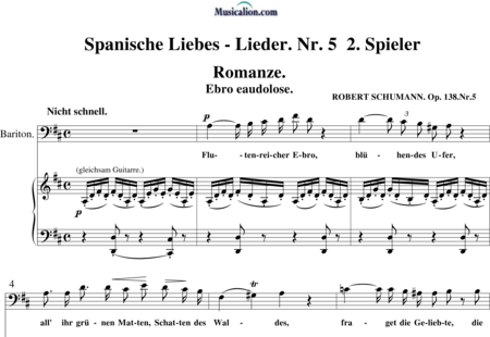 Schumann, Robert: Lied Nr. 5,  2. Spieler - Solo>Bass+Klavier:0