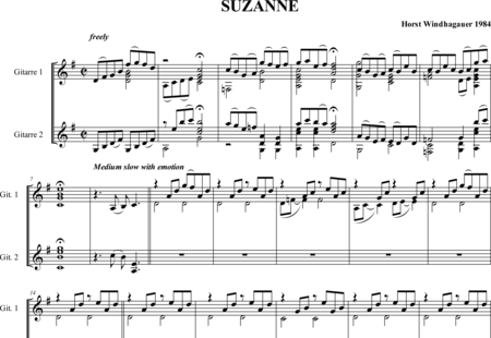 Windhagauer, Horst: Suzanne - Solo>X3+Guit.2+[Vl3+Vc]:0