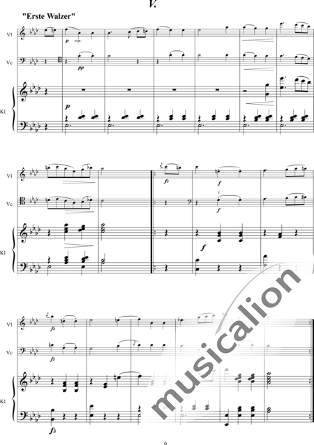 Schubert, Franz (Peter): German Dances and First Waltz - Violín+Pno+Vc:6