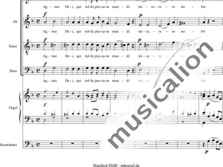 Führer, Robert: Dritte Wintermesse: Agnus Dei - Chor>SATB+HnF2+Org+[Vl2+Kb]:1