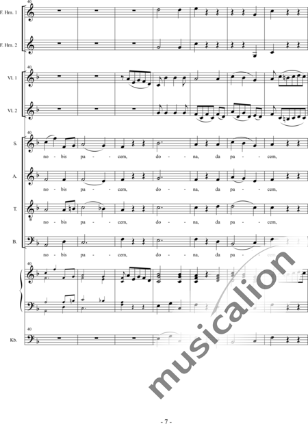 Führer, Robert: Dritte Wintermesse: Agnus Dei - Chor>SATB+HnF2+Org+[Vl2+Kb]:7