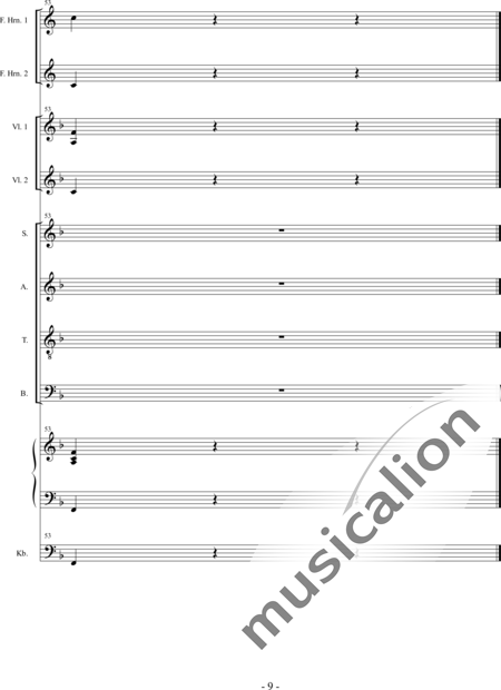 Führer, Robert: Dritte Wintermesse: Agnus Dei - Chor>SATB+HnF2+Org+[Vl2+Kb]:9