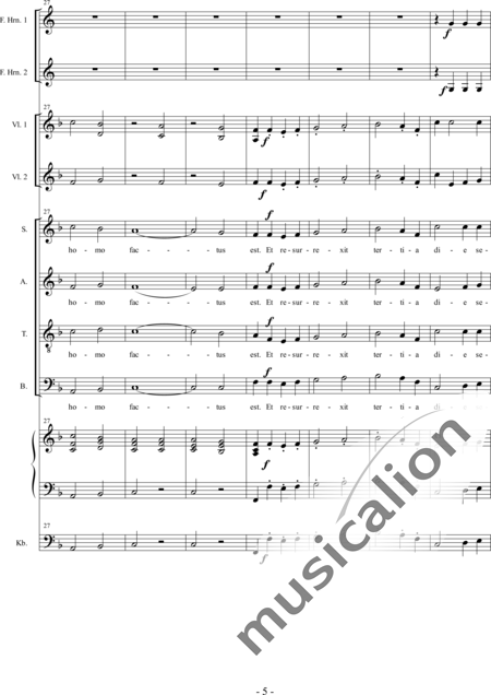 Führer, Robert: Dritte Wintermesse: Credo - Chor>SATB+HnF2+Org+[Vl2+Kb]:5