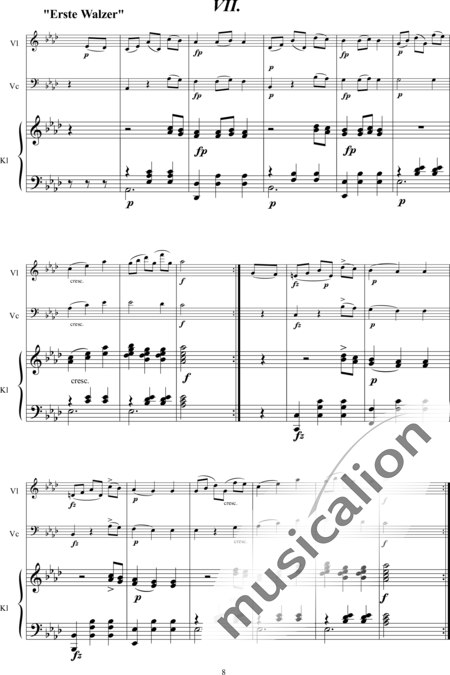 Schubert, Franz (Peter): German Dances and First Waltz - Violín+Pno+Vc:8