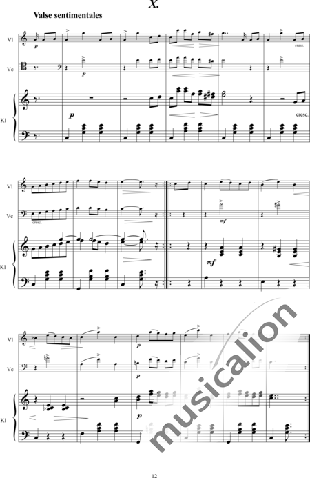 Schubert, Franz (Peter): German Dances and First Waltz - Violín+Pno+Vc:12