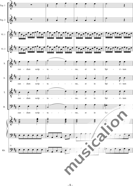 Führer, Robert: Winter-Messe Nr. 5: Credo - Chor>SATB+Trp2+Org+[Vl2+Kb]:8