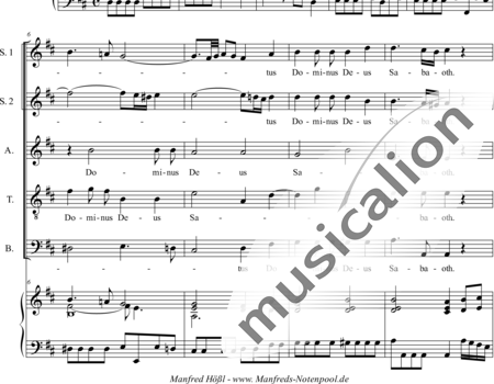 Galuppi, Baldassare: Missa in D: Sanctus (Music score for organ) - Coro>SSATB+Órgano:1