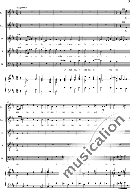 Galuppi, Baldassare: Missa in D: Sanctus (Music score for organ) - Coro>SSATB+Órgano:3