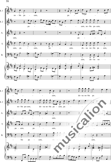 Galuppi, Baldassare: Missa in D: Sanctus (Music score for organ) - Coro>SSATB+Órgano:16
