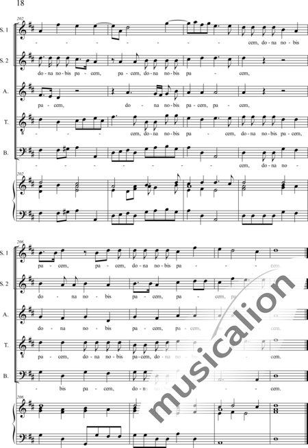 Galuppi, Baldassare: Missa in D: Sanctus (Music score for organ) - Coro>SSATB+Órgano:18