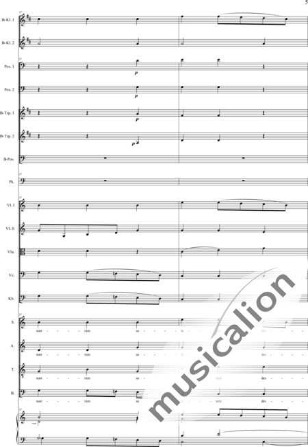 Gruber, Josef: Sankt Gregorius - Messe: Credo - Solo>Sop/Alt/Ten+Chor>SATB+KlarB2+[Pos3+TrpB2]+Pk+Org+[Vl2+Vla+Vc+Kb]:5