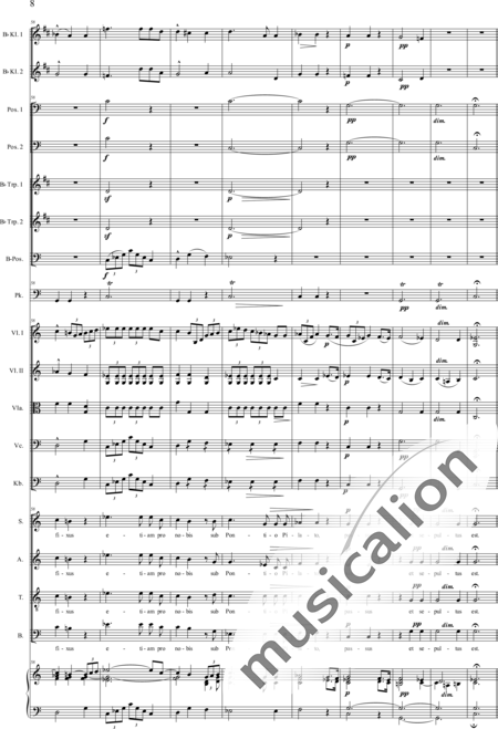 Gruber, Josef: Sankt Gregorius - Messe: Credo - Solo>Sop/Alt/Ten+Chor>SATB+KlarB2+[Pos3+TrpB2]+Pk+Org+[Vl2+Vla+Vc+Kb]:8