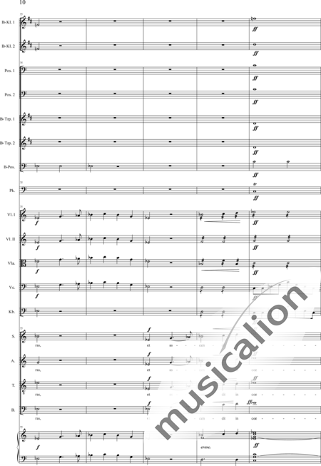 Gruber, Josef: Sankt Gregorius - Messe: Credo - Solo>Sop/Alt/Ten+Chor>SATB+KlarB2+[Pos3+TrpB2]+Pk+Org+[Vl2+Vla+Vc+Kb]:10