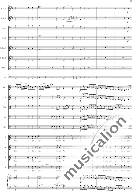 Gruber, Josef: Sankt Gregorius - Messe: Credo - Solo>Sop/Alt/Ten+Chor>SATB+KlarB2+[Pos3+TrpB2]+Pk+Org+[Vl2+Vla+Vc+Kb]:11