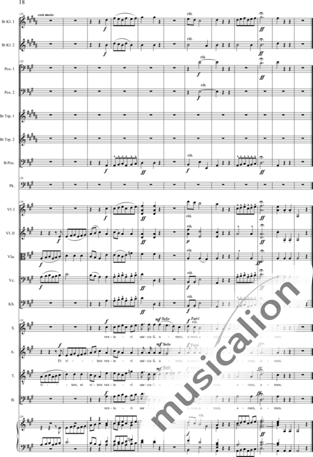 Gruber, Josef: Sankt Gregorius - Messe: Credo - Solo>Sop/Alt/Ten+Chor>SATB+KlarB2+[Pos3+TrpB2]+Pk+Org+[Vl2+Vla+Vc+Kb]:18