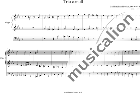 Becker, Carl Ferdinand: Trio c-moll - Orgel>mPed:0