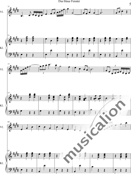 Weidner, Herb: Das blaue Zimmer - Violine+Klavier:5