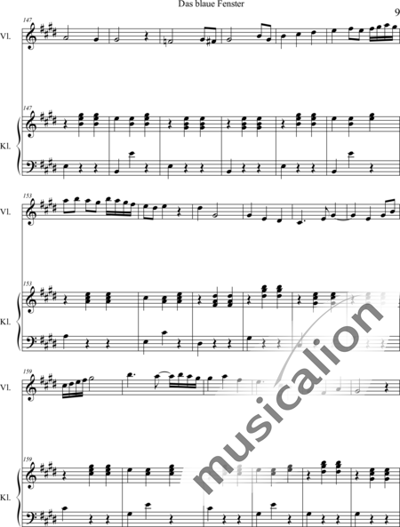 Weidner, Herb: Das blaue Zimmer - Violine+Klavier:9