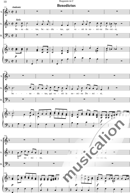 Dreyer, Johann Melchior: Requiem in C (Organ music score) - Solo>sop/alt/bass+Choir>SAB+Org:10