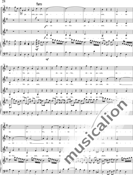 Haydn, (Johann) Michael: Missa sub titulo Sancti Leopoldi - Solo>Sop2/Alt+Chor>SSA+Kl:28