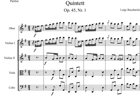 Boccherini, Luigi: Quintett für Oboe und Streichquartett: Satz 1 - Oboe+[Vl2+Vla+Vc]:0