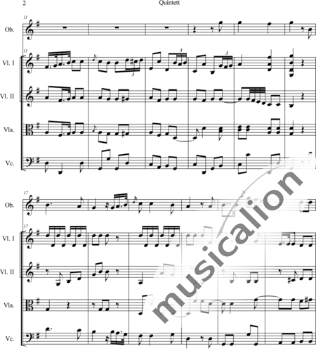 Boccherini, Luigi: Quintett für Oboe und Streichquartett: Satz 1 - Oboe+[Vl2+Vla+Vc]:2