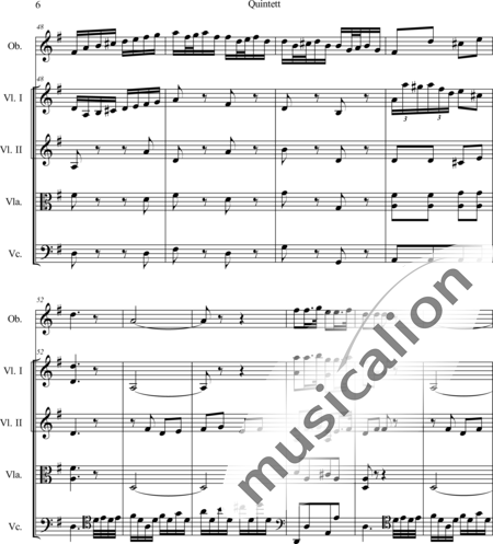 Boccherini, Luigi: Quintett für Oboe und Streichquartett: Satz 1 - Oboe+[Vl2+Vla+Vc]:6