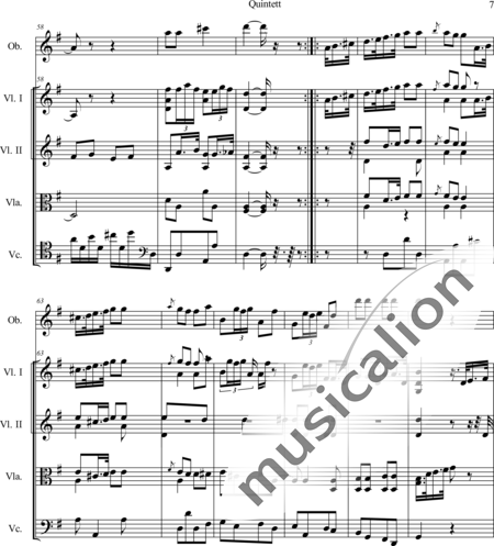Boccherini, Luigi: Quintett für Oboe und Streichquartett: Satz 1 - Oboe+[Vl2+Vla+Vc]:7