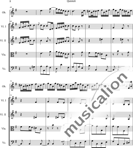 Boccherini, Luigi: Quintett für Oboe und Streichquartett: Satz 1 - Oboe+[Vl2+Vla+Vc]:8