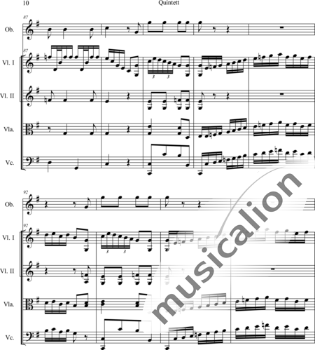 Boccherini, Luigi: Quintett für Oboe und Streichquartett: Satz 1 - Oboe+[Vl2+Vla+Vc]:10