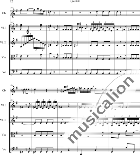 Boccherini, Luigi: Quintett für Oboe und Streichquartett: Satz 1 - Oboe+[Vl2+Vla+Vc]:12