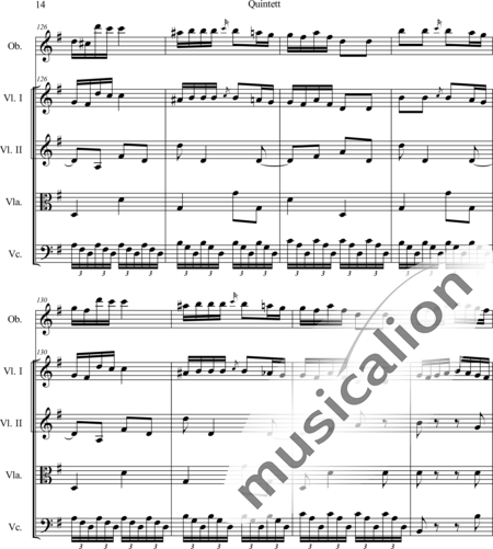 Boccherini, Luigi: Quintett für Oboe und Streichquartett: Satz 1 - Oboe+[Vl2+Vla+Vc]:14