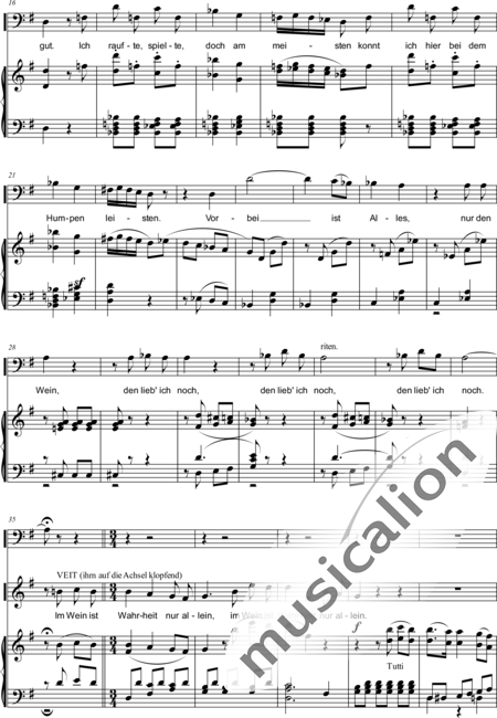 Lortzing, Albert: Im Wein ist Wahrheit nur allein - Solo>Ten/Bass+Kl:2