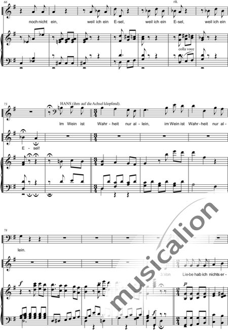 Lortzing, Albert: Im Wein ist Wahrheit nur allein - Solo>Ten/Bass+Kl:4