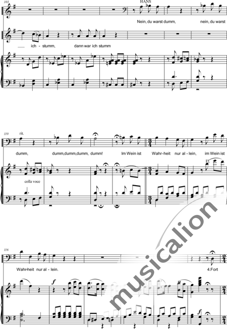 Lortzing, Albert: Im Wein ist Wahrheit nur allein - Solo>Ten/Bass+Kl:6