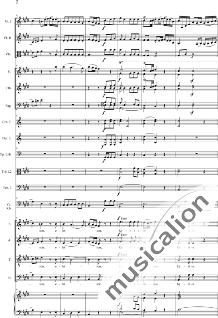 Drobisch, Carl Ludwig: Messe in E: Kyrie (Mass) - Solo>sop/alt/ten/bass+Choir>SATB+[Fl2+Ob2+Cl2+Bn2]+[Hn2+Tbn3]+Tmp+Org+[Vln2+Vla+Vlc+Db]:2