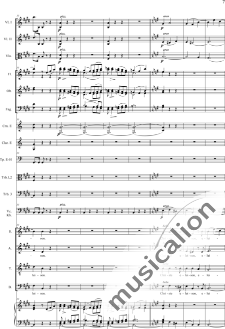 Drobisch, Carl Ludwig: Messe in E: Kyrie (Mass) - Solo>sop/alt/ten/bass+Choir>SATB+[Fl2+Ob2+Cl2+Bn2]+[Hn2+Tbn3]+Tmp+Org+[Vln2+Vla+Vlc+Db]:7