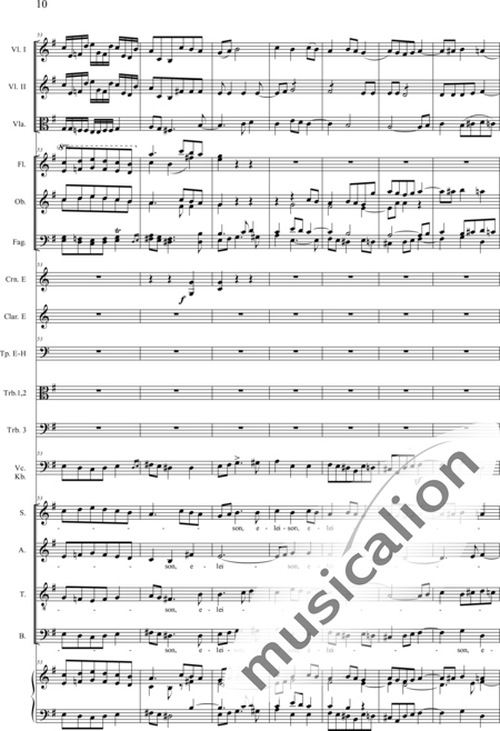 Drobisch, Carl Ludwig: Messe in E: Kyrie (Mass) - Solo>sop/alt/ten/bass+Choir>SATB+[Fl2+Ob2+Cl2+Bn2]+[Hn2+Tbn3]+Tmp+Org+[Vln2+Vla+Vlc+Db]:10