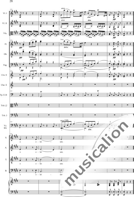 Drobisch, Carl Ludwig: Messe in E: Kyrie (Mass) - Solo>sop/alt/ten/bass+Choir>SATB+[Fl2+Ob2+Cl2+Bn2]+[Hn2+Tbn3]+Tmp+Org+[Vln2+Vla+Vlc+Db]:28