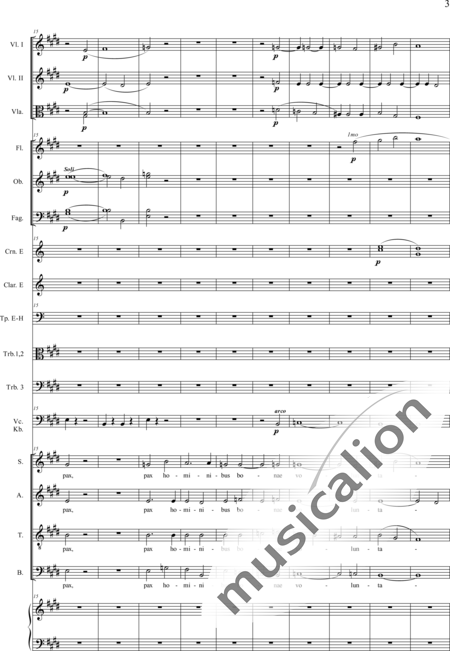 Drobisch, Carl Ludwig: Messe in E: Gloria - Solo>Sop/Alt/Ten/Bass+Chor>SATB+Posaune 2+[Fl2+Ob2+Klar2+Fg2]+[Pos+Hn2]+Pk+Org+[Vl2+Vla+Vc+Kb]:3