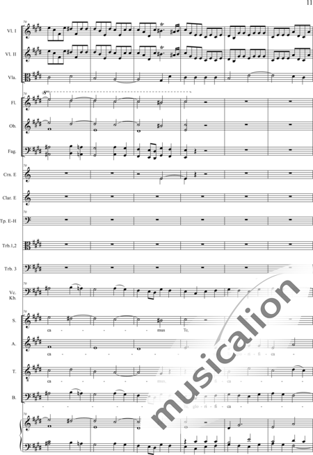 Drobisch, Carl Ludwig: Messe in E: Gloria - Solo>Sop/Alt/Ten/Bass+Chor>SATB+Posaune 2+[Fl2+Ob2+Klar2+Fg2]+[Pos+Hn2]+Pk+Org+[Vl2+Vla+Vc+Kb]:11