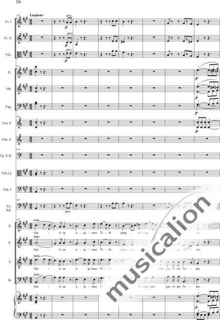 Drobisch, Carl Ludwig: Messe in E: Gloria - Solo>Sop/Alt/Ten/Bass+Chor>SATB+Posaune 2+[Fl2+Ob2+Klar2+Fg2]+[Pos+Hn2]+Pk+Org+[Vl2+Vla+Vc+Kb]:16