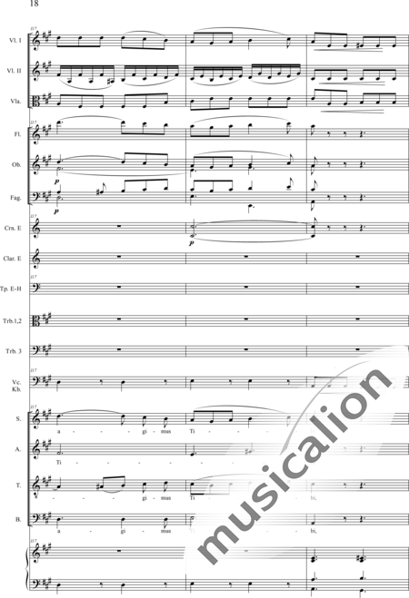 Drobisch, Carl Ludwig: Messe in E: Gloria - Solo>Sop/Alt/Ten/Bass+Chor>SATB+Posaune 2+[Fl2+Ob2+Klar2+Fg2]+[Pos+Hn2]+Pk+Org+[Vl2+Vla+Vc+Kb]:18