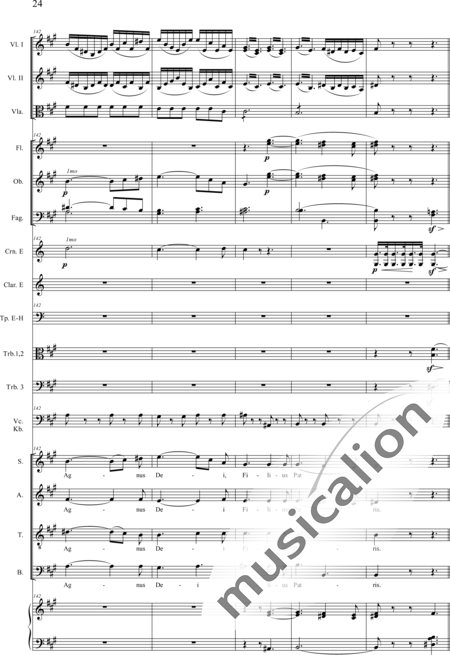 Drobisch, Carl Ludwig: Messe in E: Gloria - Solo>Sop/Alt/Ten/Bass+Chor>SATB+Posaune 2+[Fl2+Ob2+Klar2+Fg2]+[Pos+Hn2]+Pk+Org+[Vl2+Vla+Vc+Kb]:24