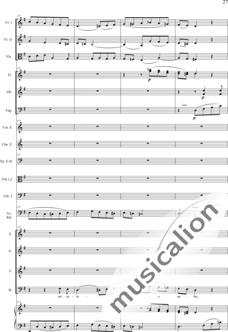 Drobisch, Carl Ludwig: Messe in E: Gloria - Solo>Sop/Alt/Ten/Bass+Chor>SATB+Posaune 2+[Fl2+Ob2+Klar2+Fg2]+[Pos+Hn2]+Pk+Org+[Vl2+Vla+Vc+Kb]:27
